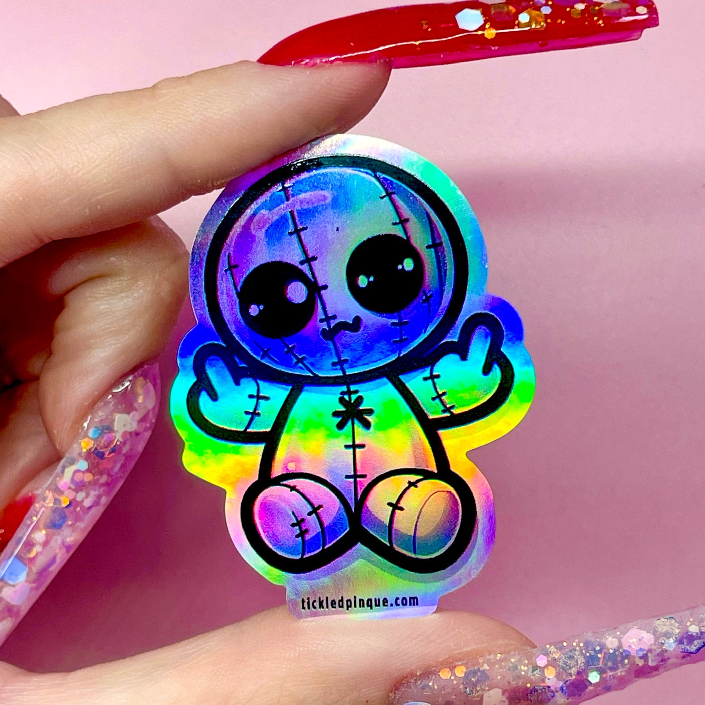 Holographic F*que Love Sticker