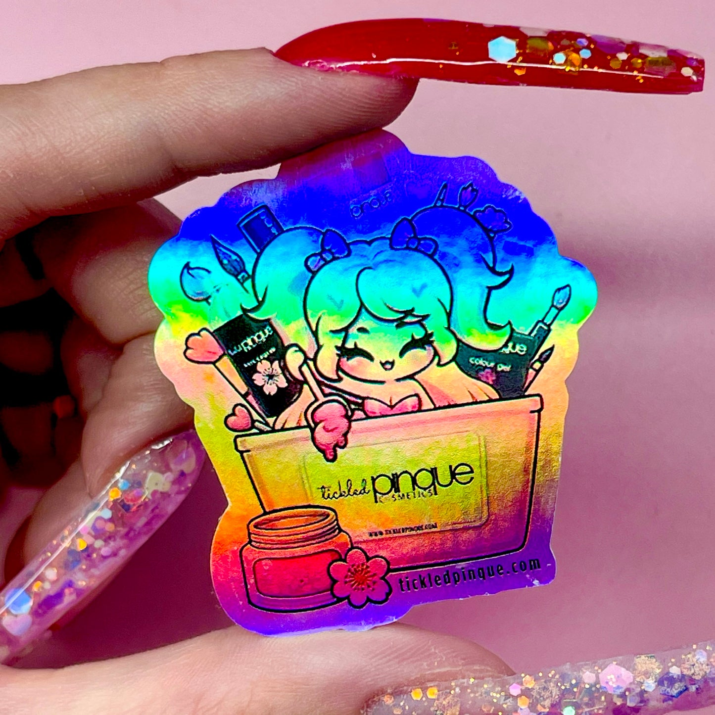 Holographic F*que Love Sticker