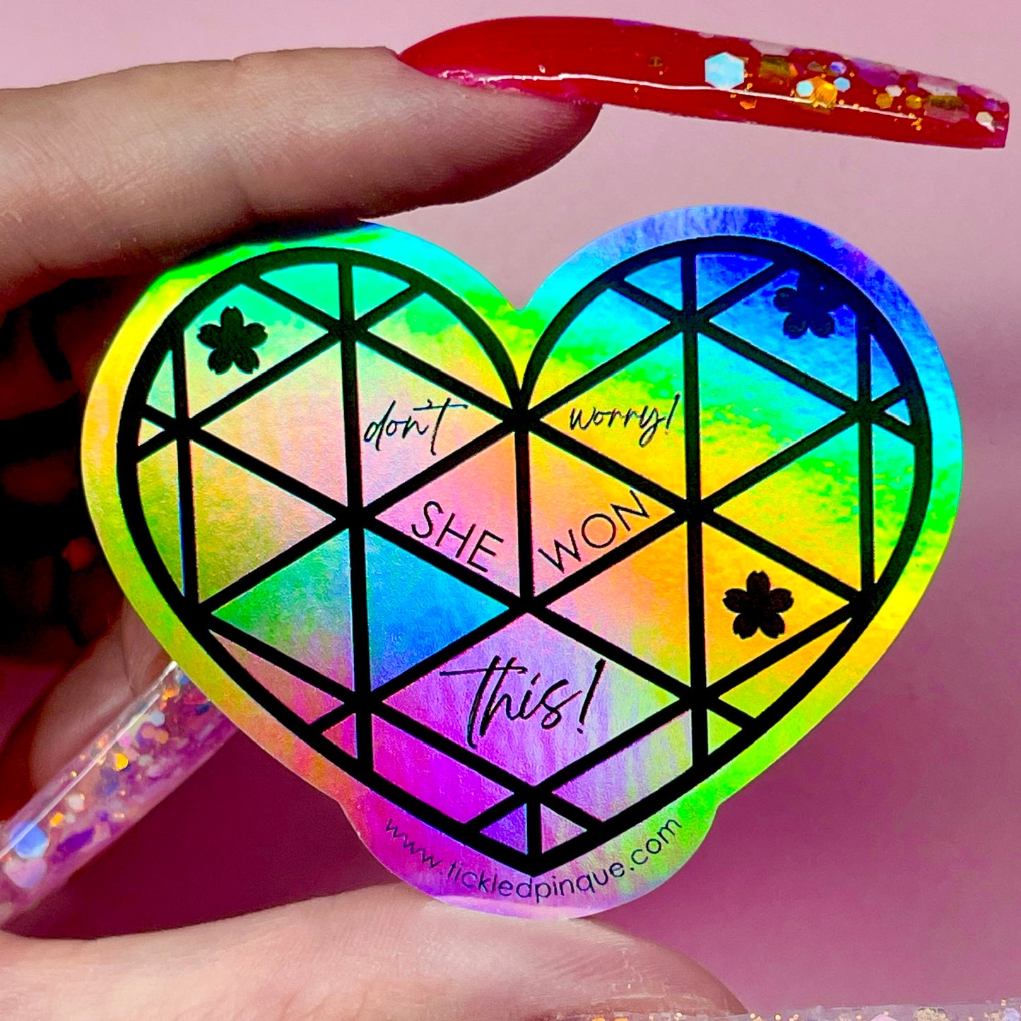 Holographic F*que Love Sticker