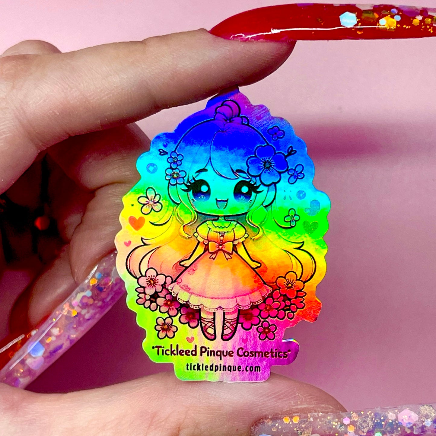 Holographic F*que Love Sticker