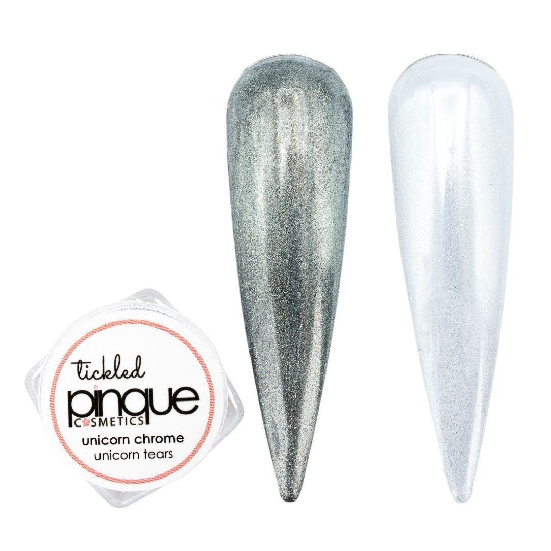 Holographic Silver Unicorn Chrome Powder Nail Art – Daily Charme